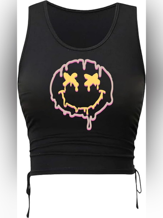 Other Tops - Black Tank with Pink Ribbed Sleeve Detail